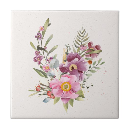 Carreau Accent floral rose et mauve (Devant)
