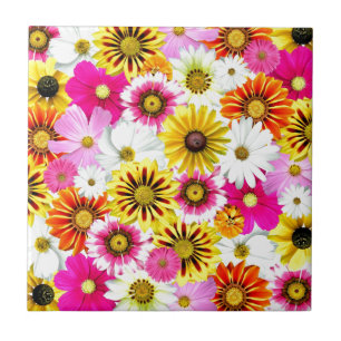 Carreau Accessoires à motif de fleurs roses jaunes épousto