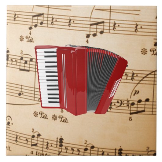 Carreau Accordion Music, design populaire, (Devant)