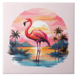 Carreau accueil plage rose flamingo amateurs artisanat
