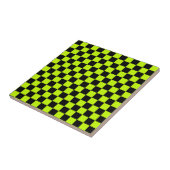 Carreau Acid green black checkerboard pattern (Côté)