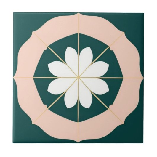 Carreau Acqua-vert, blanc et rose (Devant)