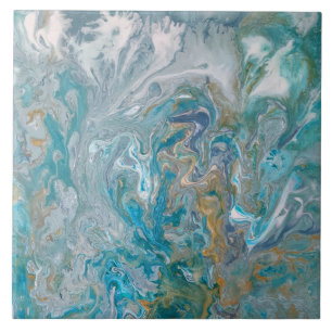 Carreau Acrylique pour abstraite côte turquoise
