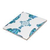 Carreau Action Cyan Turquoise Graffiti Abstrait Imprimer (Côté)