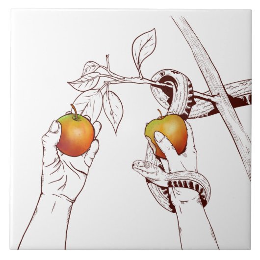 Carreau Adam et Eve avec le serpent (Devant)