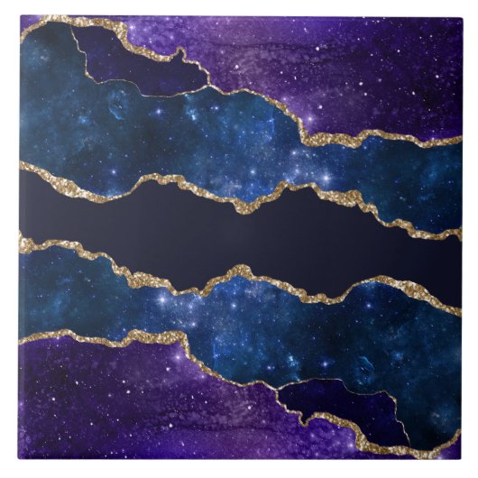 Carreau Addicé aux étoiles et au bleu violet de Galaxy (Devant)
