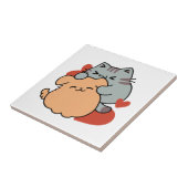 Carreau Adorable chat et chien Hug - Meow & Woof Design (Côté)
