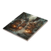 Carreau Adorable chatons d'Halloween avec Citrouilles (Côté)