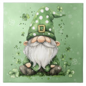 Carreau Adorable Green St. Patrick's Day Gnomes (Devant)