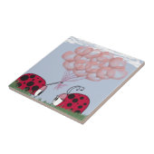 Carreau Adorable Ladybug Avec Joli Bouquet De Balloon Rose (Côté)