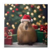 Carreau Adorable Noël Capybara, (Devant)