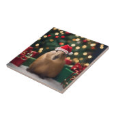 Carreau Adorable Noël Capybara, (Côté)