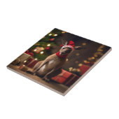 Carreau adorable Noël Père Noël Kangaroo, (Côté)