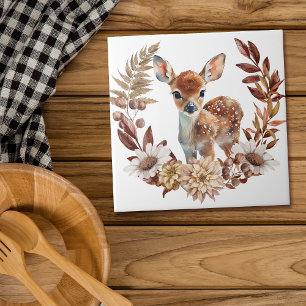 Carreau Adorable Pauvre de Cerf couronne d'automne