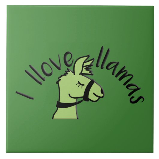 Carreau Adorables Llama Love I Llove Llamas Green (Devant)