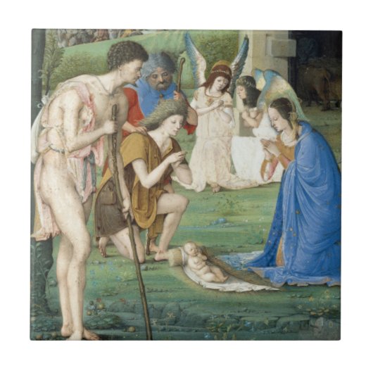 Carreau Adoration des bergers, circa 1500 (Devant)