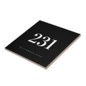 Carreau Adresse numérique moderne noir et blanc (Côté)