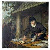 Carreau Adriaen van Ostade - La femme des poissons (Devant)