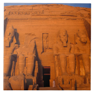 Carreau AF, Egypte, Abu Simbel. Façade au coucher du sole