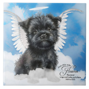 Carreau Affenpinscher Angel Dog Personnalisé Pet Memorial