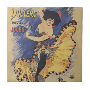 Carreau Affiche ancienne Art nouveau danseuse française