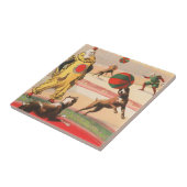 Carreau Affiche De Cirque Montrant Des Clowns Avec Des Chi (Côté)