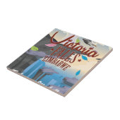 Carreau Affiche de dessin animé de Victoria Falls Zimbabwe (Côté)