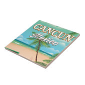 Carreau Affiche de la plage de Cancun au Mexique (Côté)