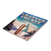 Carreau Affiche de ski du comté de Chaffee, Colorado. (Côté)