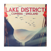 Carreau Affiche de vacances du Lake District Cumbria (Devant)
