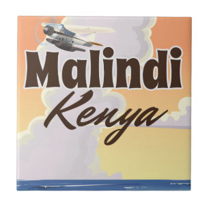 Carreau Affiche de vacances vintage Malindi Kenya