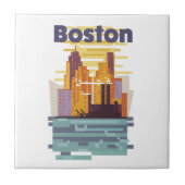 Carreau Affiche de voyage à Boston (Devant)