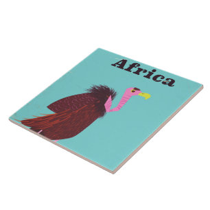 Carreau Affiche de voyage aérien vintage Africa Vulture