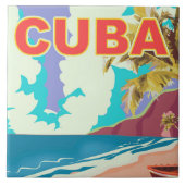 Carreau Affiche de voyage Cuba vintage (Devant)