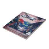 Carreau Affiche De Voyage D'Avion De Mer Survolant Les Car (Côté)