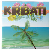 Carreau Affiche de voyage de l'île de Kiribati (Devant)