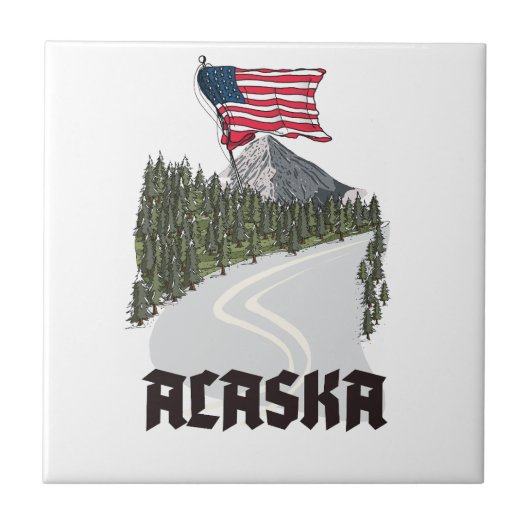 Carreau Affiche de voyage en Alaska (Devant)