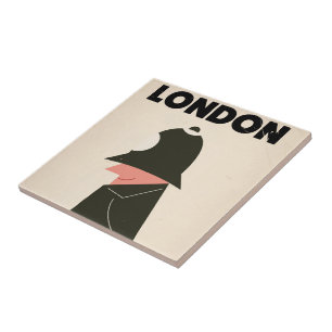 Carreau Affiche de voyage Policier de Londres vintage