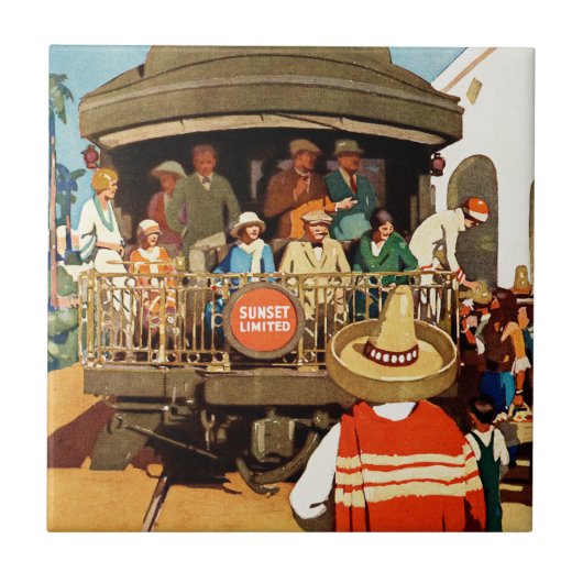 Carreau Affiche De Voyage Pour La Route Du Coucher De Sole (Devant)