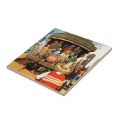 Carreau Affiche De Voyage Pour La Route Du Coucher De Sole (Côté)