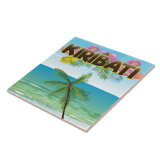 Carreau Affiche de voyage pour l'île de Kiribati (Côté)