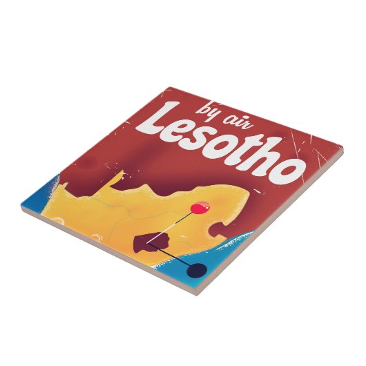 Carreau Affiche de voyage vintage du Lesotho (Côté)