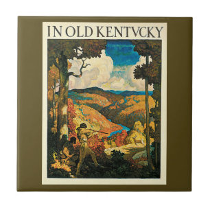 Carreau Affiche de voyage vintage NC Wyeth, Dans le vieux