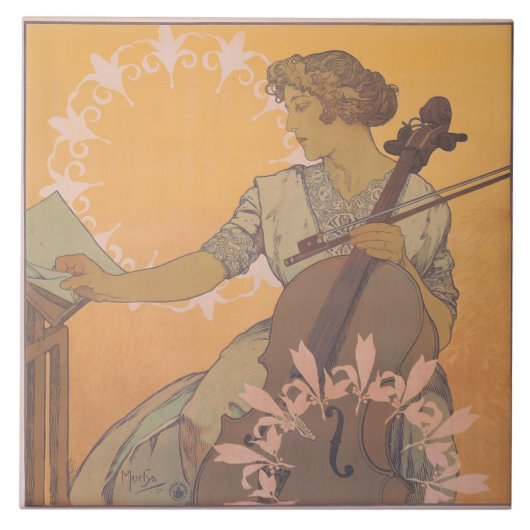 Carreau Affiche de Zdenka Cerny par Alphonse Mucha (Devant)