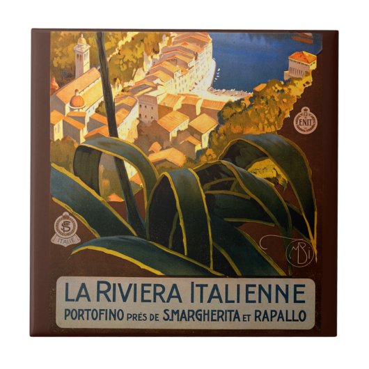 Carreau Affiche italienne Riviera Europe Italy Travel (Devant)