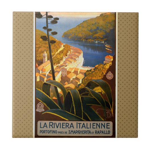 Carreau Affiche italienne Riviera Europe Italy Travel (Devant)
