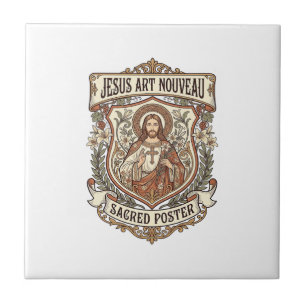 Carreau Affiche sacrée Jésus Art Nouveau Jésus Art Nouveau