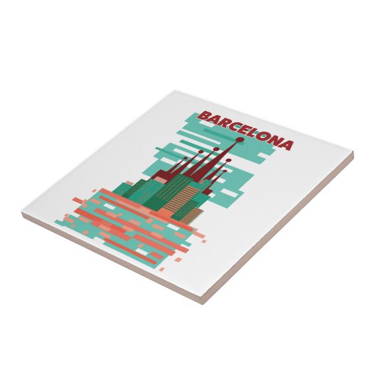 Carreau Affiche touristique Barcelone (Côté)