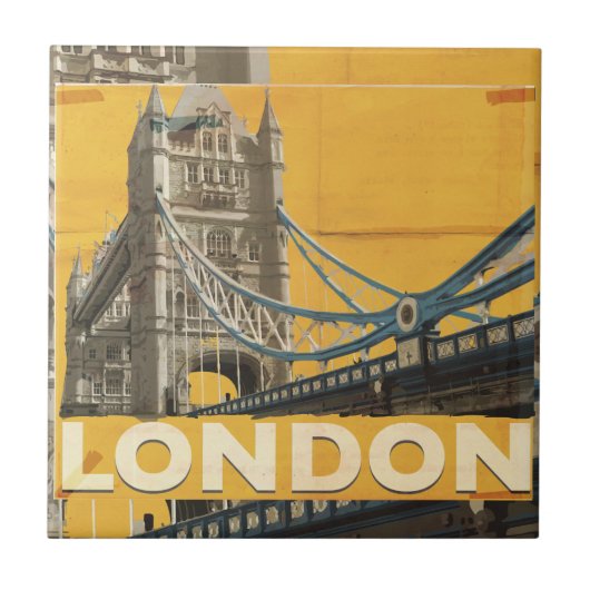 Carreau Affiche vintage de Londres (Devant)
