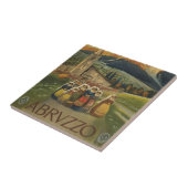 Carreau Affiche Vintage voyage Pour Les Abruzzes, Italie. (Côté)